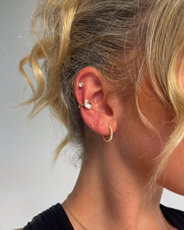 MARQUISE DIAMOND CUFF EARRINGS GOLD - STUDIO JO STORE